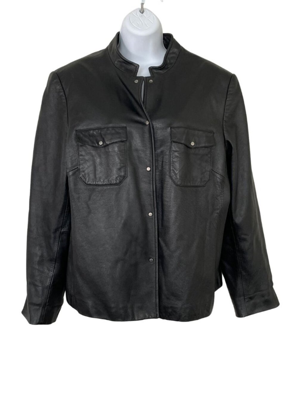 Vintage Jones New York 100% Leather Black Jacket Sz L